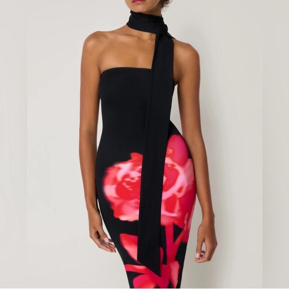 SOLD ON DEPOP Khy black and pink midi dress